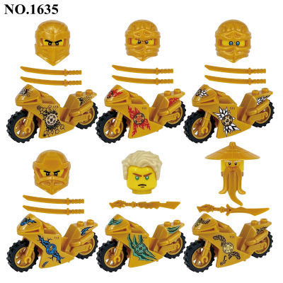 Full body 6Pcsset Nin Motorcycle Jajago Team Building Blocks Kit Bricks Set Classic Mini Movie Figures Model Kid Toys