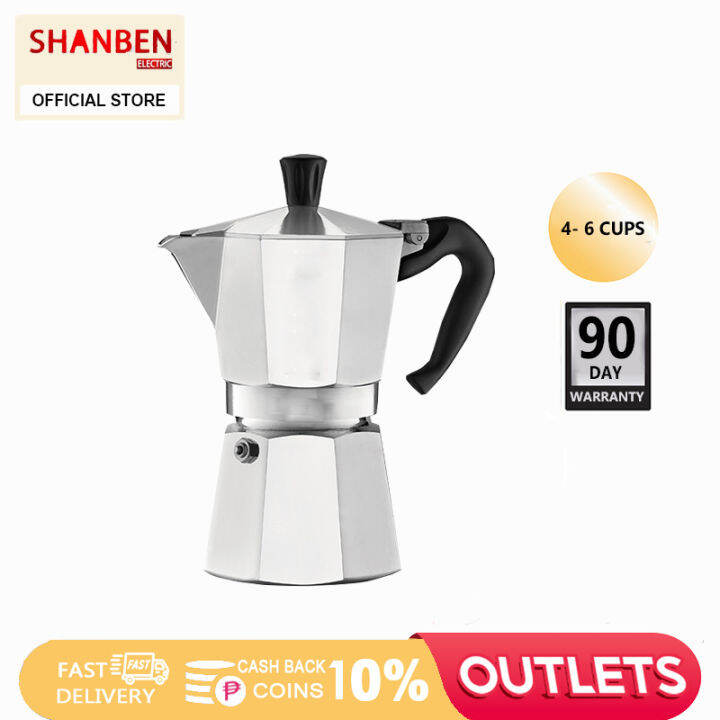 SHANBEN Moka Pot Coffee Maker Coffee N Tea Essentials Espresso（Three