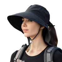 【CC】 Adjustable Hat with a Ponytail Hole Protection Hiking Cap Female Outdoor Wide Brim Headgear New