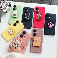 3D Cartoon Phone Holder Case For OnePlus Nord CE 3 Lite 5G Coque Nord CE 3 Lite 5G Funda Cute Cat Silicone Stand Cover Etui 6.72 Phone Cases