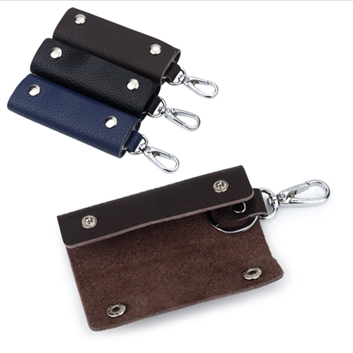 cw-1pc-car-key-pouch-bag-case-wallet-holder-chain-key-wallet-ring-collector-housekeeper-pocket-key-organizer-smart-leather-keychain