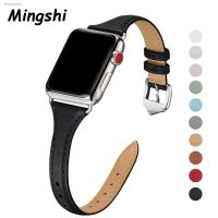 △✌ Women Thin Leather Band for Apple Watch 38mm 40mm 41mm Slim Colorful Wristband Strap for iWatch SE 7/6/5/4/3/2/1 Bracelet