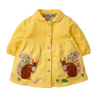 Little Maven Baby Girl Brand Autumn Clothes Animal Applique Toddler Corduroy Peter Fan Collar Fall Dress for Kids 2-7 Years