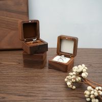 Ring Box Jewelry Storage Engagement Wedding Ceremony Ring Proposal Ring Rustic Wedding Gift for Girl Wood Walnut