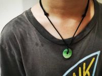 [Shop Malaysia] black string necklace with jade pendant! 黑绳玉牌项链！rantai tali hitam dengan jade!