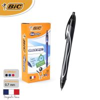 BIC บิ๊ก ปากกา Gel-ocity Fullgrip ปากกาเจล เเบบกด หัวปากกา 0.7 mm. หมึกดำ จำนวน 12 ด้าม