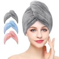 Microfiber Hair Towel  Hair Turbans for Wet Hair  Drying Hair Wrap Towels for Curly Hair Women Girls Anti Frizz Towels