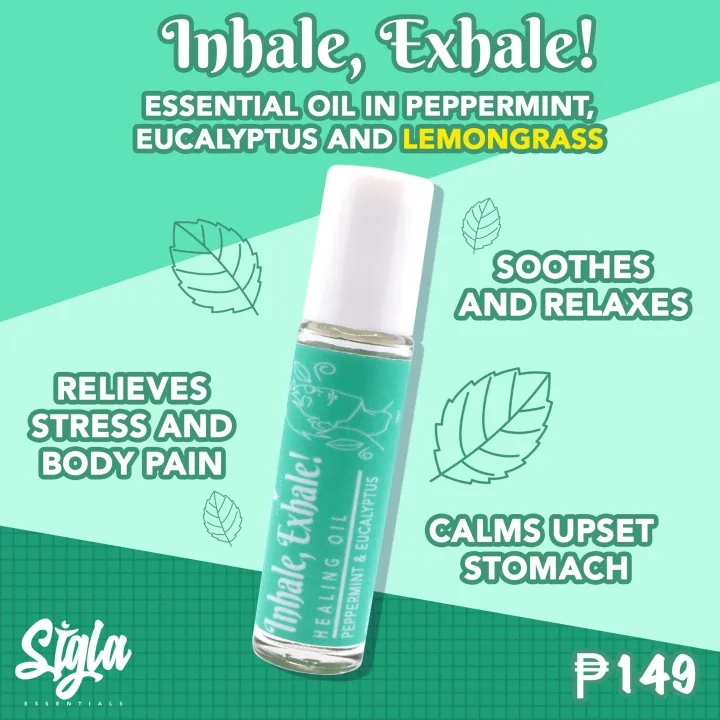 Peppermint + Eucalyptus + Lemongrass Essential Oil in (10ml Roller