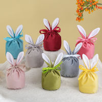Velvet Gift Candy Box Decoration Bag Packaging Ears Bunny Easter Bags