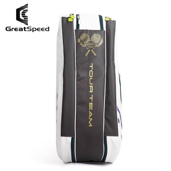 กล่องไม้แบดมินตันเทนนิส4แกรนด์สแลมใน6ปากกา-greatspeed-ไหล่ข้างเดียวที่เก็บรองเท้าแบบอิสระรุ่นวิมเบิลดัน