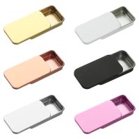 【hot】№✱  1 Pcs Metal Rectangular Tin Tinplate Push Pill Cases Bins Jar Hinged Containers Small Organizer Storage