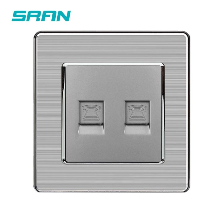 new-popular-ซ็อกเก็ตผนัง-sran-โทรศัพท์คู่ปลั๊กไฟอ่อน86x86mm-อุปกรณ์ตกแต่งบ้านโทรศัพท์แผงสแตนเลส