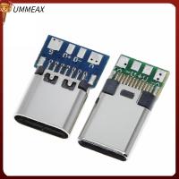 UMMEAX 10pcs กำลังชาร์จ บอร์ด PCB สายบัดกรี ขั้วต่อ USB 3.1 Type C 12/24 พิน ซ็อกเก็ตชาย/หญิง อะแดปเตอร์