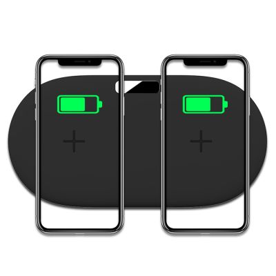 2in1 10W Wireless Charger Pad for iPhone X XR XS 11 Pro Max Samsung Galaxy S9 Plus S10 Note 10 8 Fast Dual QI Induction Charging Car Chargers