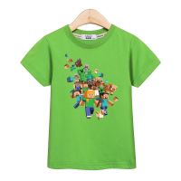 เสื้อยืดเด็ก รูปแบบตัวละครเกม แขนสั้นฤดูร้อน เสื้อของเด็กผู้ชายBoys tops minecraft tshirts