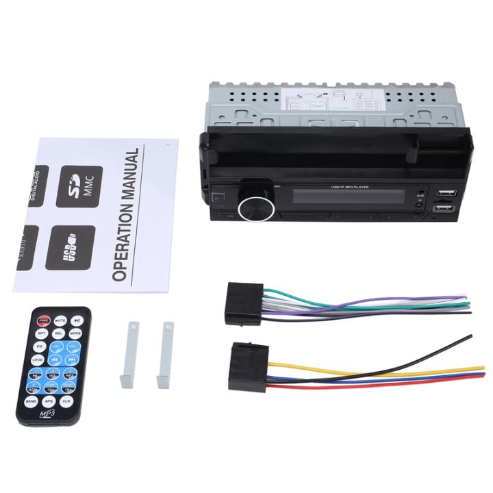 1Din Car Radio Autoradio Bluetooth 12V Car Audio Player Mp3 FM Radio Music  USB/SD with in Dash AUX Input with Holder ISO 