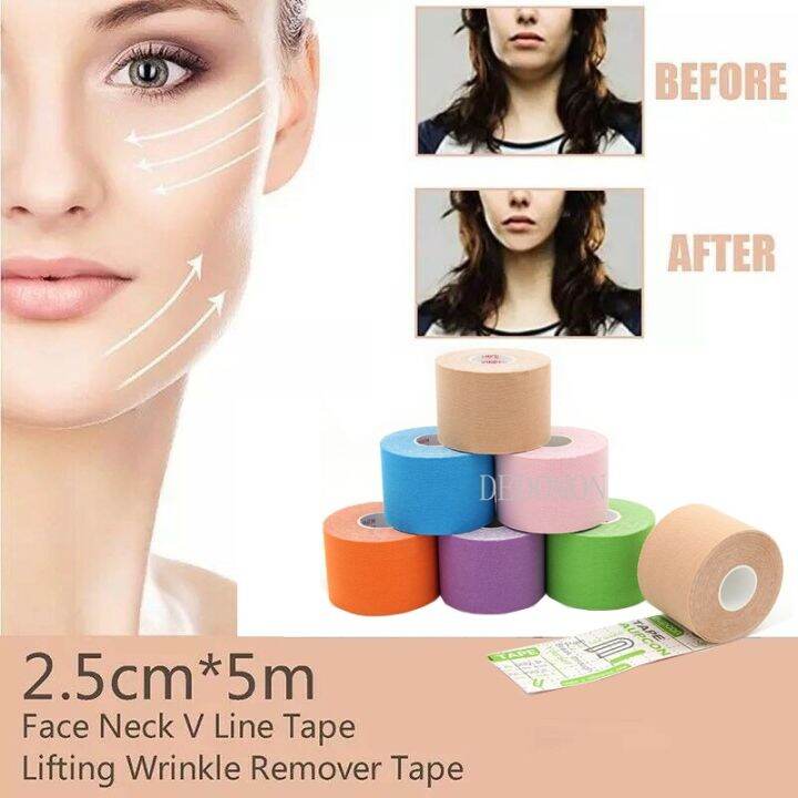 2.5CM*5M Kinesiology Tape For Face V Line Neck Eyes Lifting Wrinkle