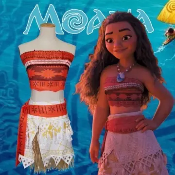 Girl Moana Vaiana Costume Children Princess Dress Summer Beach