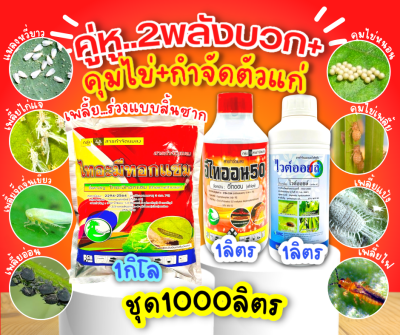 ชุดคู่หู 2พลังบวก ไทอะมีทอกแซม+อีไทออน+ไวต์ออยล์ (1กิโลกรัม+1ลิตร*2ขวด) เพลี้ยน็อคร่วงแบบสิ้นซาก