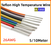 ลวดเทฟลอนแบบสายเคเบิลหุ้มฉนวน PTFE อุณหภูมิสูงสายไฟฟ้าแบบทำมือลวด UL1332-10Meter 26AWG แบบทำมือ