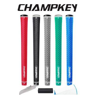 Champkey Ylite Rubber Golf Grips 13 Pack Midsize Golf Grips 5 Color Choice, Hook Blade, 15 Grip Tape Strips, Rubber Vise Clamp