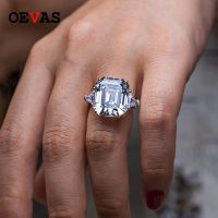 OEVAS 100 925 Sterling Luxury 27 Carats Created Moissanite Wedding Rings For Women Sparkling High Carbon Diamond Fine Jewelry