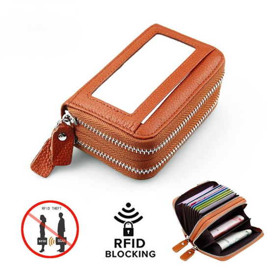 Ví kev trend, ngăn chặn thẻ tín dụng rfid ví đựng thẻ tín dụng bằng da - ảnh sản phẩm 1