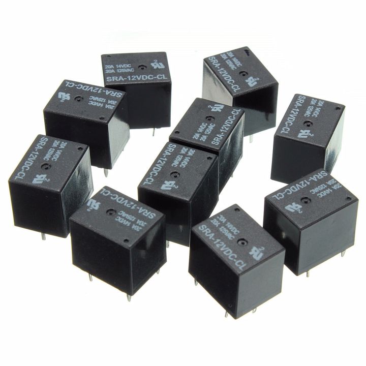 Sra-12vdc-Cl Sra-05vdc-Cl อุปกรณ์รีเลย์ไฟฟ้ากระแสตรง5ชิ้น5V 12V 24V รีเลย์5pin Sra-24vdc-Cl 20a ประเภท Pcb ในสต็อกรีเลย์รถยนต์สีดำ