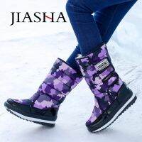 Snow boots women shoes 2021 hook &amp; loop mid-calf women winter boots round toe solid warm plush shoes woman zapatos de mujer