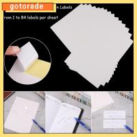 GOTORADE 5 sheets เลเซอร์ปริ้นเตอร์ A4 เครื่องเขียน แยก กาวติดด้วยตนเอง สติ๊กเกอร์ขาว ป้ายบรรจุภัณฑ์ แท็ก