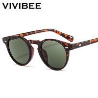 VIVIBEE Retro Men Square Sunglasses Vintage UV400 Leopard Frame Women 2023 Anti Glare Brand Designer Summer Eyeglasses