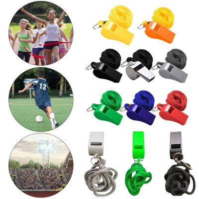 2PCS Metal/ABS Whistle Referee Sport Rugby Stainless Steel Whistles Soccer Football Basketball Training School Cheerleading Tool Survival kits
