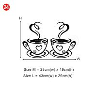 สติ๊กเกอร์ติดผนังกาแฟ28สไตล์สำหรับห้องครัวสติกเกอร์ตกแต่งไวนิลสติกเกอร์ติดผนังการตกแต่งบ้านสติ๊กเกอร์ DIY ห้องรับประทานอาหารบาร์ร้านค้า