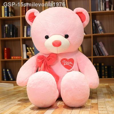 X1✉15smilevonla1976 Boneca Urso Rosa Gigante Brinquedo De Pelúcia Lenço สัตว์ Grande E Macio Almofada Fa นำเสนอ Para Meninos Meninas Novo 140-180ซม.