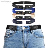 Hot Women Canvas Belts Buckle-Free Waist Jeans Pants No Buckle Stretch Elastic Waist Designer Belt Invisible Flexibility