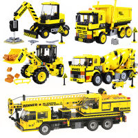 ใหม่เทคนิคยานพาหนะก่อสร้างในเมืองรถบรรทุก Bulldozer รถขุดอาคารบล็อกของเล่นเด็ก MOC DIY เมืองวิศวกรรมทีมเครนชุด