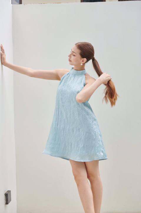 xothelabel-hanni-mini-dress-มินิเดรสผ้าพริ้วดีเทลวิ้งค์ๆ
