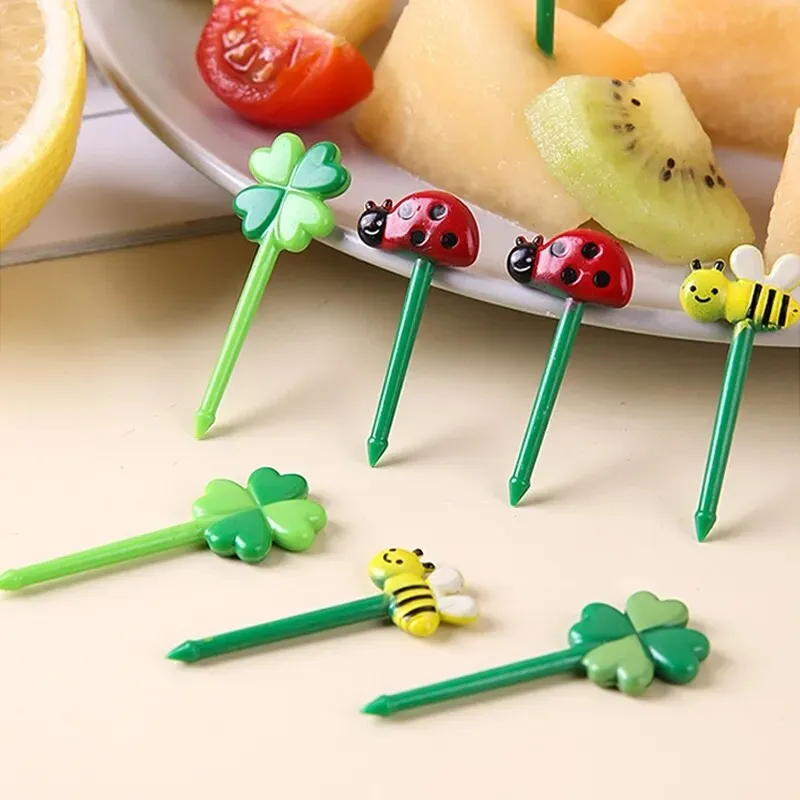 50/10PCS Mini Cute Animal Bento Food Fruit Picks Forks Lunch Box Decor Kids  Tool