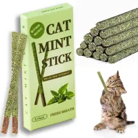 6pcs Cat Chew Toys 100% Natural Silvervine Catnip Toys Sticks Kittens Teet h Cleaning Safe Cat Stick Treat for Cats of All Ages