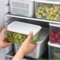 Refrigerator Storage Containers Storage Box Fresh Vegetable Fruit Drain Basket Boxes With Lid Kitchen Tools Organizer