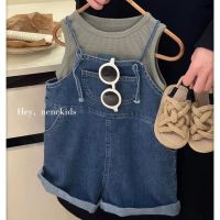 CUI YI SHOP overalls suit 2023 new summer childrens denim baby two-piece set loose