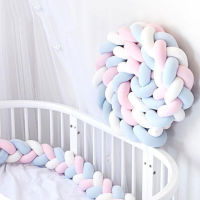 1M2M3M Baby Bed Bumper Sides in the Crib Braid Knot Handmade Braid Crib Bumper Newborn Bed Barrier Baby Room Decor