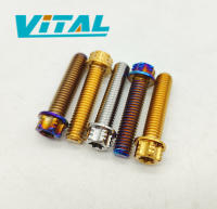 1 pc Vitaltitanium ไทเทเนียมเกรด 5 Bolt M8 x 10 15 20 25 30 35 40 45 50 มม. 1.25 Pitch แฟนซี bolt T40 Torx สกรูหน้าแปลน bolt ไทเทเนียมสกรู brembo bolts gold สี ti silver Burnt Blue Black Gold สี