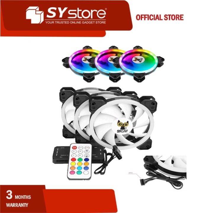 CPU Fan RGB FAN 3 IN ONE KIT 12CM Cooling fan RGB Control LED PC Case ...