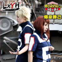 [LXYH- COSER KING] My HERO Academia Boku NO HERO คอสเพลย์เครื่องแต่งกายผู้ชายผู้หญิงโรงเรียน Uniform GYM เสื้อยืดกางเกง Midoriya Izuku Todoroki Shouto