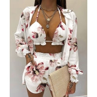 【cw】ZC-3523 Cross-Border Europe and America eBay Hot Suit Fashion Tube Top Long Sleeve Coat Casual Three-Piece Suit