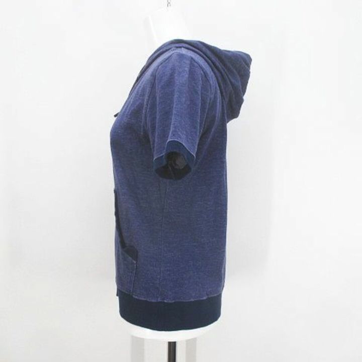 two-c-short-sleeve-zip-up-hoodie-40-navy-navy-blue-pocket-direct-from-japan-secondhand