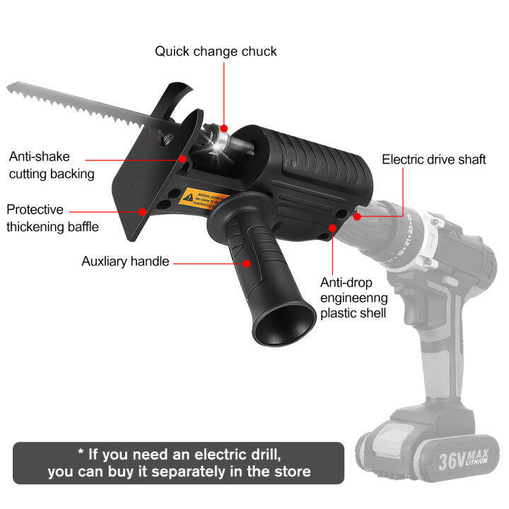 Portable Reciprocating Saw Adapter Converter Modified Electric Drill