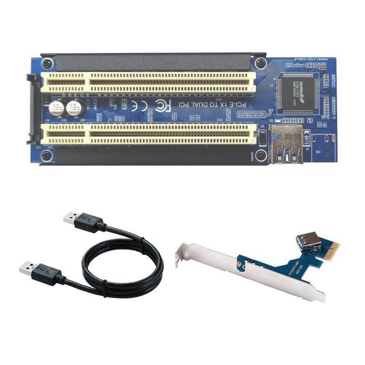 1-set-pci-e-to-dual-pci-expansion-card-adapter-asm1083-support-capture-card-golden-tax-card-sound-card-parallel-card