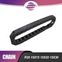 Rantai Kabel MHCN R28R38R48 15X15 15X20 15X30 Towline Plastik Separuh Tutup 1เมตร Panjang Altuk Mesin CNC เราเตอร์